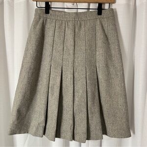 Vintage Alan Austin Gray Pleated Wool Skirt